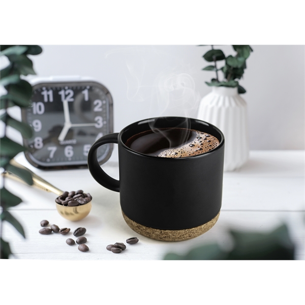 Sleek and minimalist style ceramic big mug with built-in cork coaster.... from ASI 31518 ADNART
