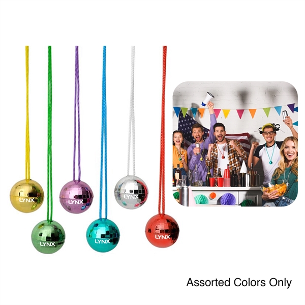 Disco ball necklace features a miniature mirror ball.... from ASI 52710 Lincoln Line