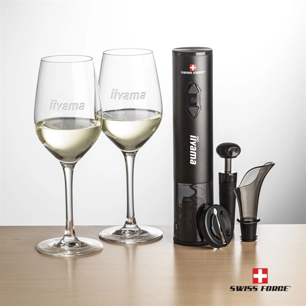 Giftset includes 2 Lethbridge wine glasses and Swiss Force® wine opener... from ASI 84592 St Regis Group