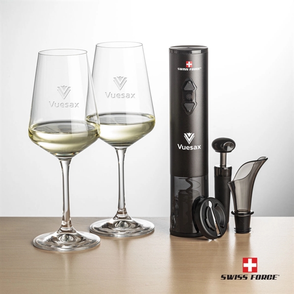 Giftset includes 2 Cannes wine glasses and Swiss Force® wine opener... from ASI 84592 St Regis Group