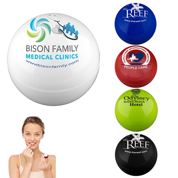 Vanilla flavored lip moisturizer in round ball.... from ASI 62660 Innovation Line