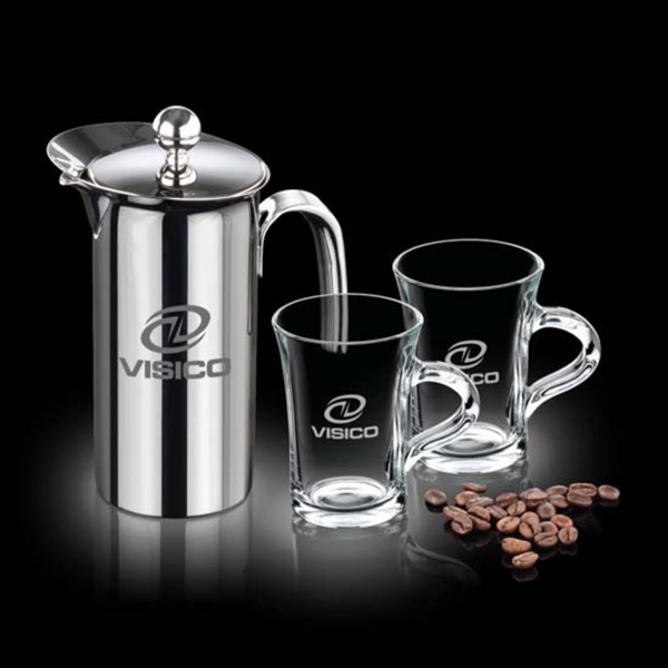 French Coffee Press & 2 Selkirk Mugs... from ASI 84592 St Regis Group