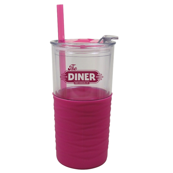 20 oz. Double Wall Acrylic Tumbler with Silicone Sleeve, Straw and... from ASI 74245 Nordic Co Inc / Nordic