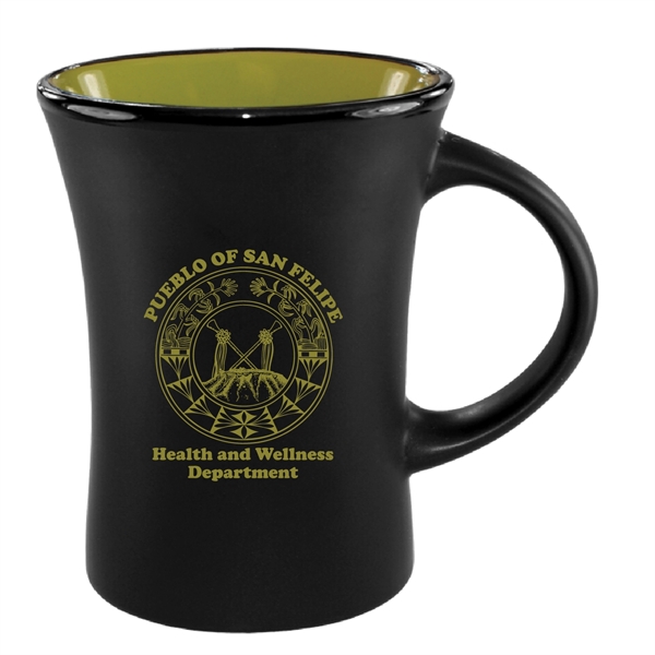 10 Oz. ceramic mug. Matte Black on the outside.... from ASI 74245 Nordic Co Inc / Nordic Nordic Promos