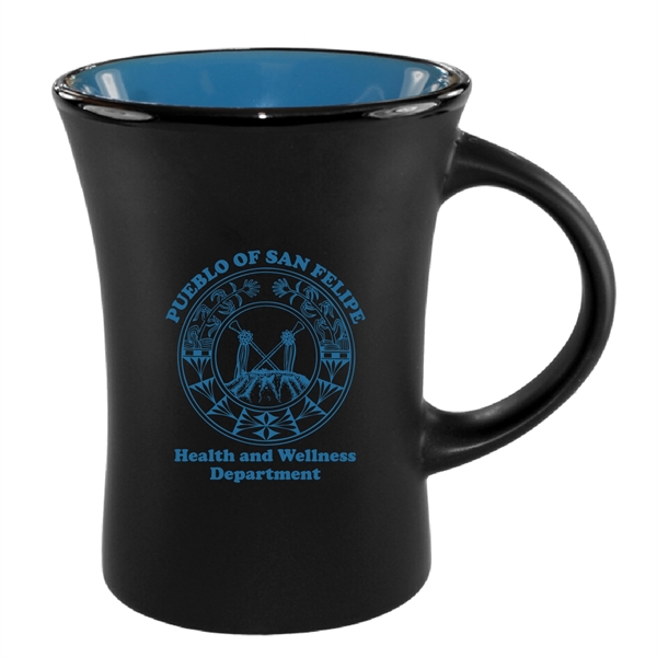 10 Oz. ceramic mug. Matte Black on the outside.... from ASI 74245 Nordic Co Inc / Nordic Nordic Promos