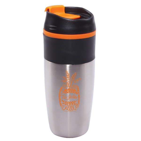 16 oz. Steel Outer Wall Travel Mug with Colored PP Liner... from ASI 74245 Nordic Co Inc / Nordic