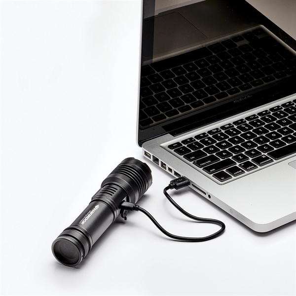 6.4" long tactical rechargeable LED flashlight. Five light modes with a... from ASI 46170 Compass Industries Inc