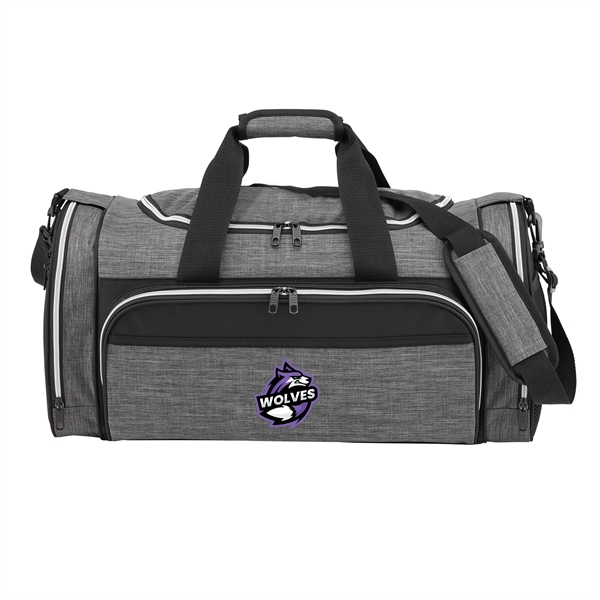 22" Heather Duffel bag made with upscale 600 denier heather polyester.... from ASI 86565 Seville Gear