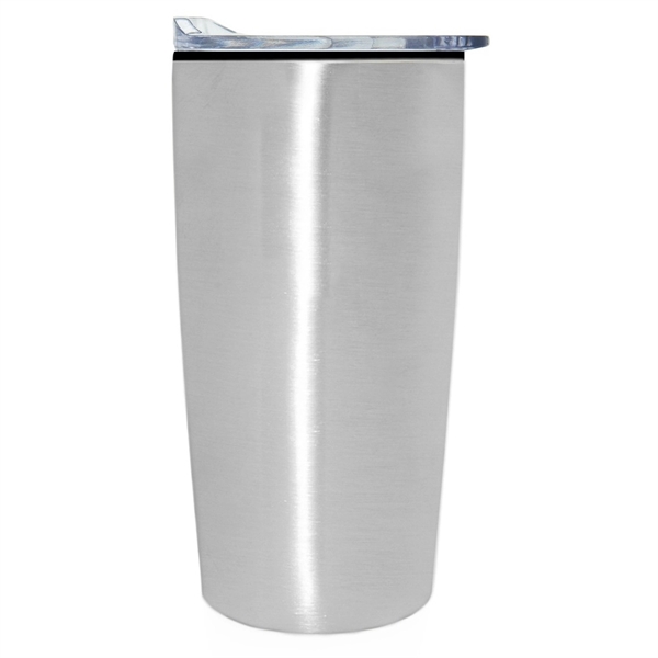 This 20 oz. Stainless Steel Custom Tumbler with Plastic Liner keeps... from ASI 71685 Midnite Snax®