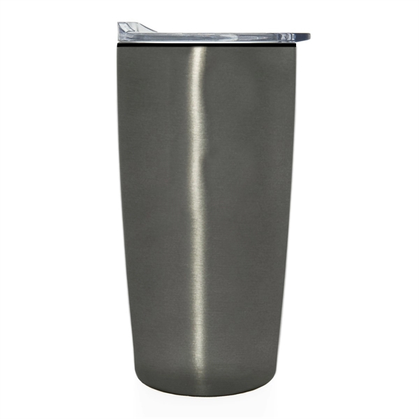This 20 oz. Stainless Steel Custom Tumbler with Plastic Liner keeps... from ASI 71685 Midnite Snax®