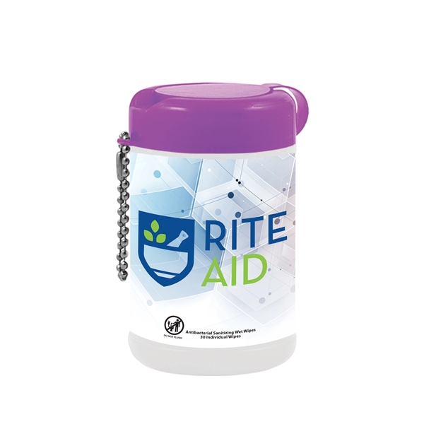 30 antibacterial wet wipes in a container offered in a variety... from ASI 90807 Tekweld