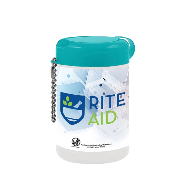 30 antibacterial wet wipes in a container offered in a variety... from ASI 90807 Tekweld