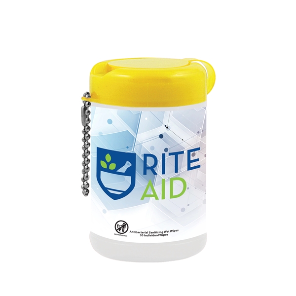 30 antibacterial wet wipes in a container offered in a variety... from ASI 90807 Tekweld