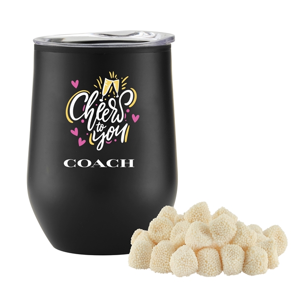This 12 oz. Stemless Stainless Custom Wine Tumbler w/ Plastic Lining... from ASI 71685 Midnite Snax®