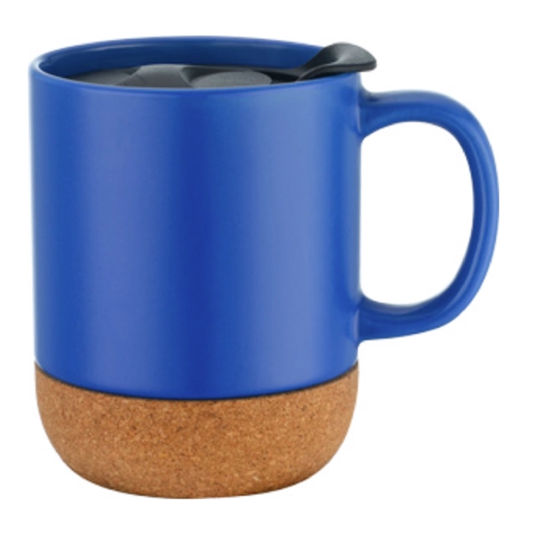 12 oz. Cork Base Ceramic Mug with Lid... from ASI 39820 Opusline (Benmex) / Opus Line