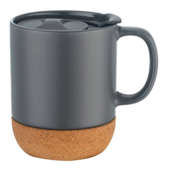 12 oz. Cork Base Ceramic Mug with Lid... from ASI 39820 Opusline (Benmex) / Opus Line
