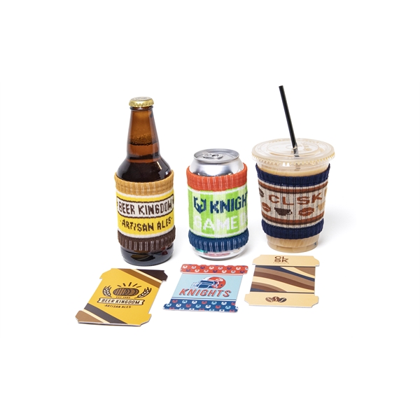 PMS matched knit-in jaquard nylon can cozy.... from ASI 45657 Pop! Promos