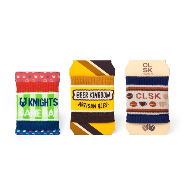 PMS matched knit-in jaquard nylon can cozy.... from ASI 45657 Pop! Promos