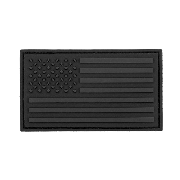 3.5" x 2" PVC black USA flag patches with hook and... from ASI 52263 EMT