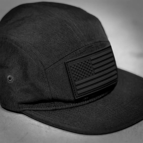 3.5" x 2" PVC black USA flag patches with hook and... from ASI 52263 EMT