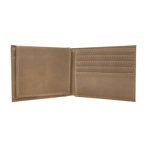 4 1/2" x 3 1/2" x 3/4" PU leatherette bifold wallet... from ASI 74601 Calico