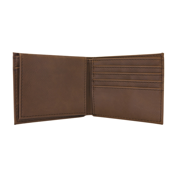 4 1/2" x 3 1/2" x 3/4" PU leatherette bifold wallet... from ASI 74601 Calico