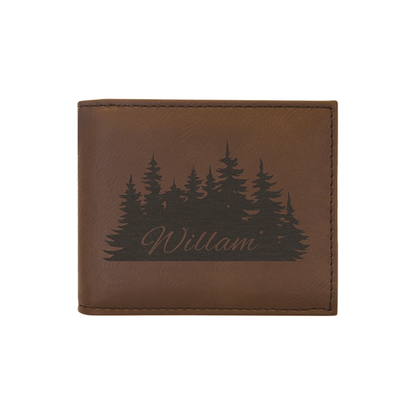 4 1/2" x 3 1/2" x 3/4" PU leatherette bifold wallet... from ASI 74601 Calico