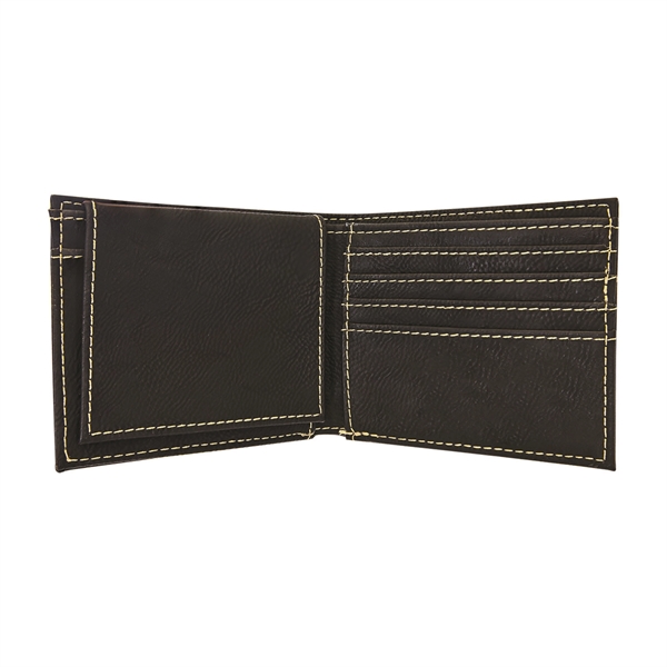 4 1/2" x 3 1/2" x 3/4" PU leatherette bifold wallet... from ASI 74601 Calico