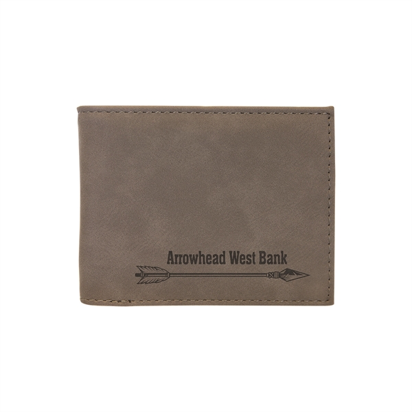 4 1/2" x 3 1/2" x 3/4" PU leatherette bifold wallet... from ASI 74601 Calico