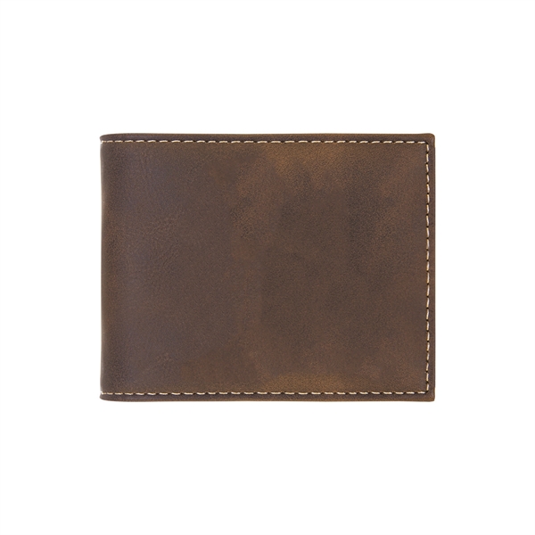 4 1/2" x 3 1/2" x 3/4" PU leatherette bifold wallet... from ASI 74601 Calico