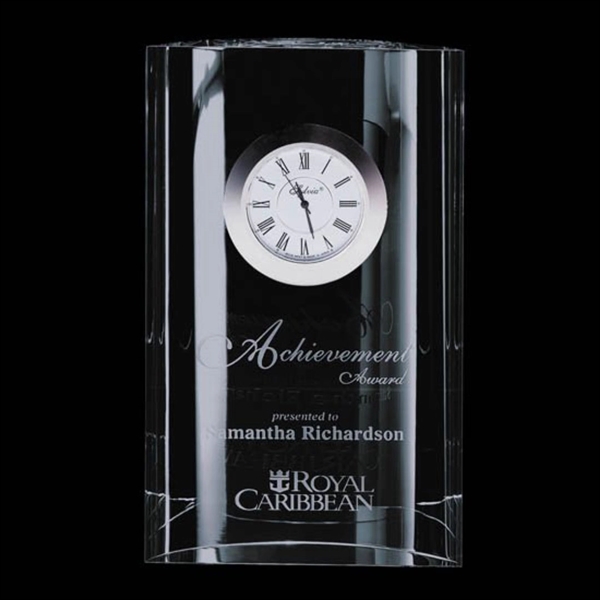 Optical crystal clock with curved back.... from ASI 84592 St Regis Group