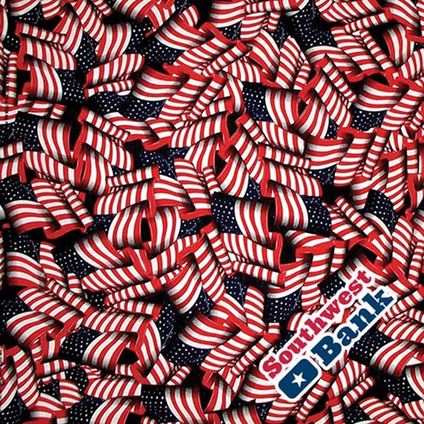 22" x 22" American flag themed bandanna made of 100% cotton.... from ASI 44020 Bandanna Promotions By CARO-LINE / Bandanna Promotions