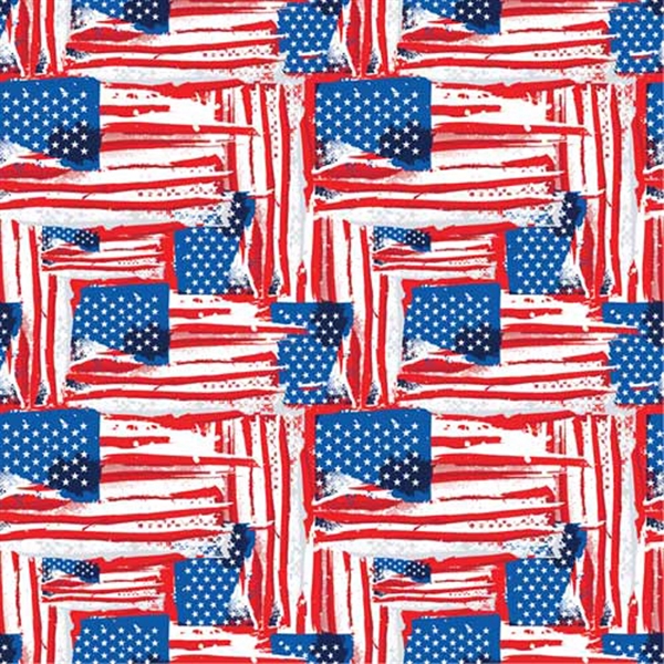 22" x 22" cotton red, white and blue American flag motif... from ASI 44020 Bandanna Promotions By CARO-LINE / Bandanna Promotions