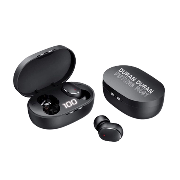 Mini wireless bluetooth earbuds with charging case plus 1c1p silkscreen... from ASI 37218 Athena Promo (tm)