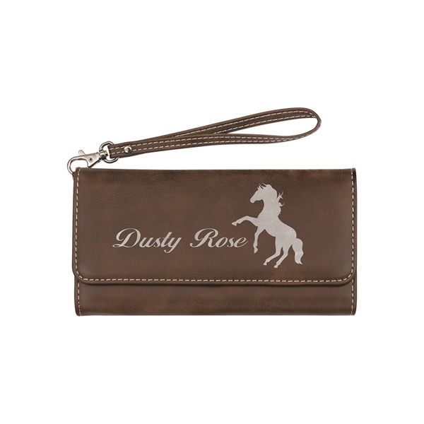 7.5" x 4" Leatherette Wallet with strap. Available in 8 colors.... from ASI 74601 Calico