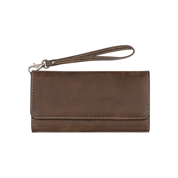 7.5" x 4" Leatherette Wallet with strap. Available in 8 colors.... from ASI 74601 Calico