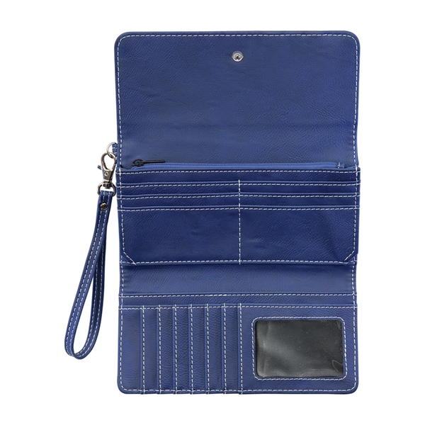 7.5" x 4" Leatherette Wallet with strap. Available in 8 colors.... from ASI 74601 Calico