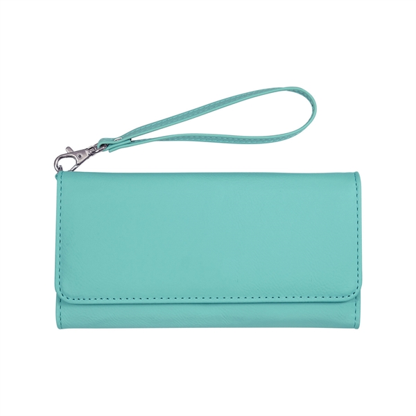 7.5" x 4" Leatherette Wallet with strap. Available in 8 colors.... from ASI 74601 Calico