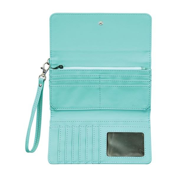 7.5" x 4" Leatherette Wallet with strap. Available in 8 colors.... from ASI 74601 Calico