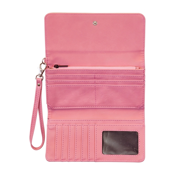 7.5" x 4" Leatherette Wallet with strap. Available in 8 colors.... from ASI 74601 Calico