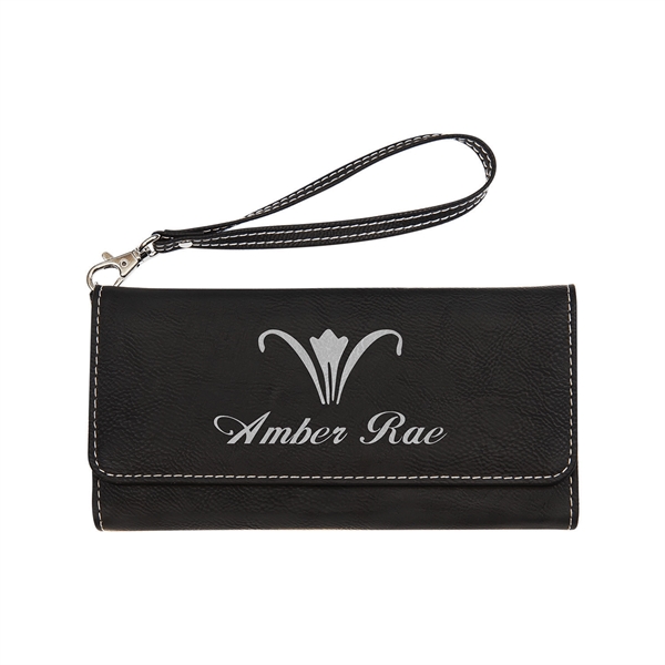 7.5" x 4" Leatherette Wallet with strap. Available in 8 colors.... from ASI 74601 Calico