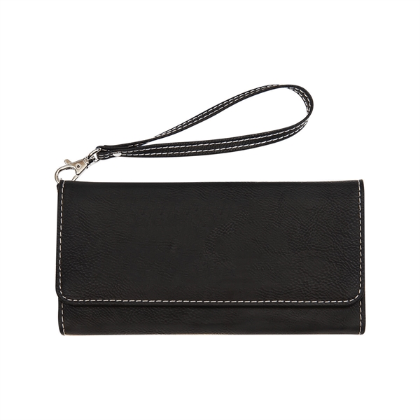 7.5" x 4" Leatherette Wallet with strap. Available in 8 colors.... from ASI 74601 Calico