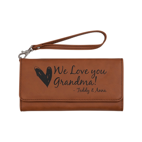 7.5" x 4" Leatherette Wallet with strap. Available in 8 colors.... from ASI 74601 Calico