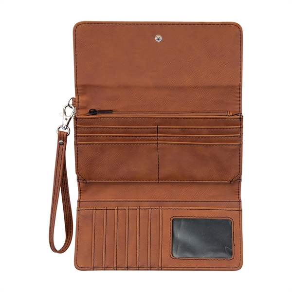 7.5" x 4" Leatherette Wallet with strap. Available in 8 colors.... from ASI 74601 Calico