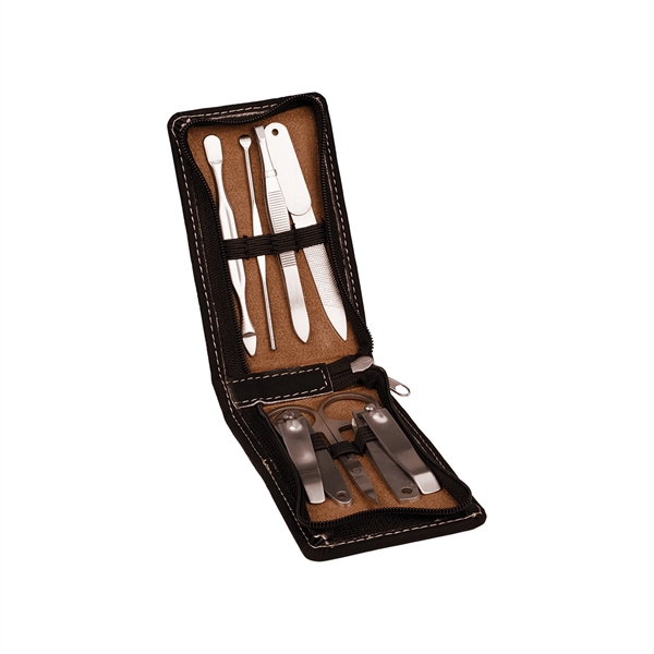 4 1/4" x 2 1/2" x 7/8" Leatherette Manicure Set.... from ASI 74601 Calico