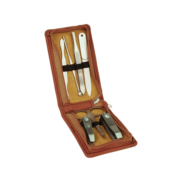 4 1/4" x 2 1/2" x 7/8" Leatherette Manicure Set.... from ASI 74601 Calico