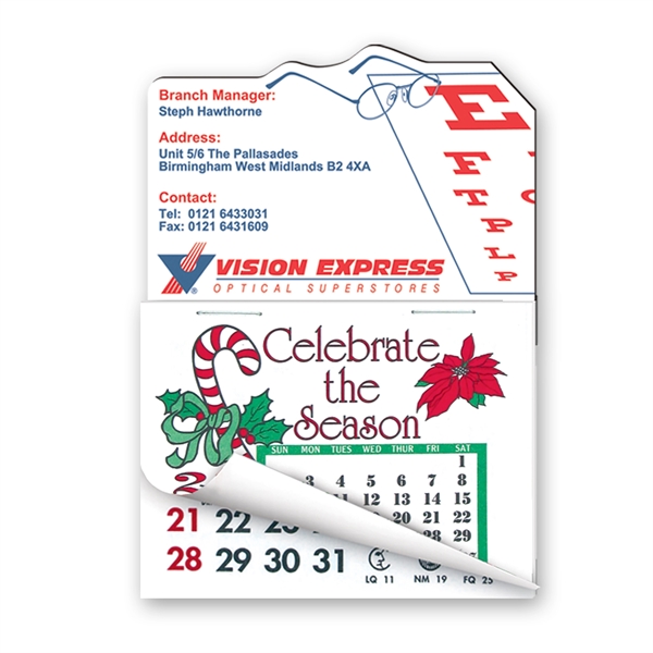 Calendar Pad Magnet with glasses and an eye chart on it.... from ASI 93520 Ventura Inc