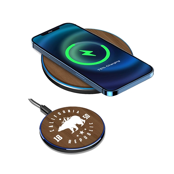 QI enabled wireless charger pad plus 1c1p silkscreen... from ASI 37218 Athena Promo (tm)