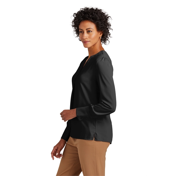 Brooks Brothers Women's Open-Neck Satin Blouse... from ASI 84863 SanMar