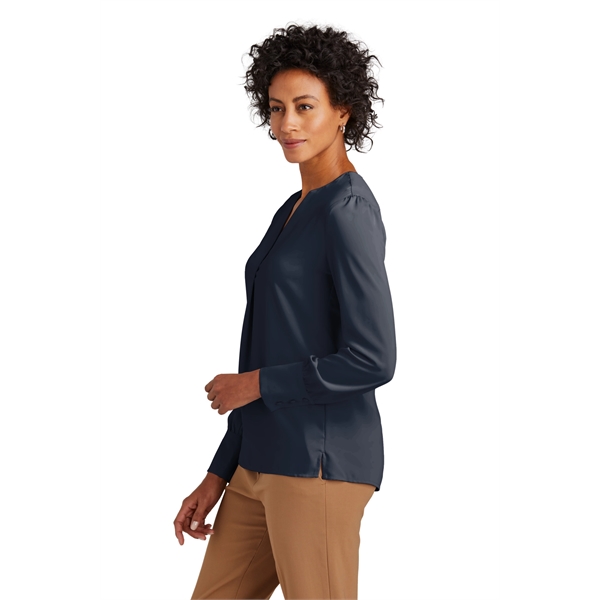 Brooks Brothers Women's Open-Neck Satin Blouse... from ASI 84863 SanMar